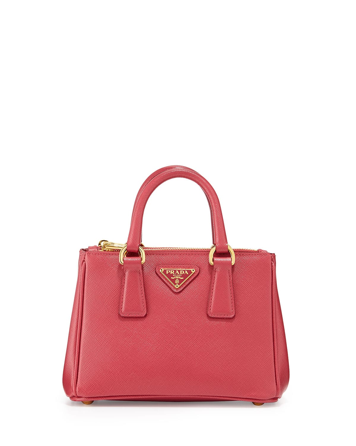 Prada Coral Pink Saffiano Lux Leather Mini Promenade Crossbody Bag