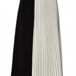 Proenza Schouler Black and Off White Wool Suiting Pleated Skirt