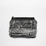 Proenza Schouler Black/White Nappa Leather and Glycine Fringe Leather Clutch Bag