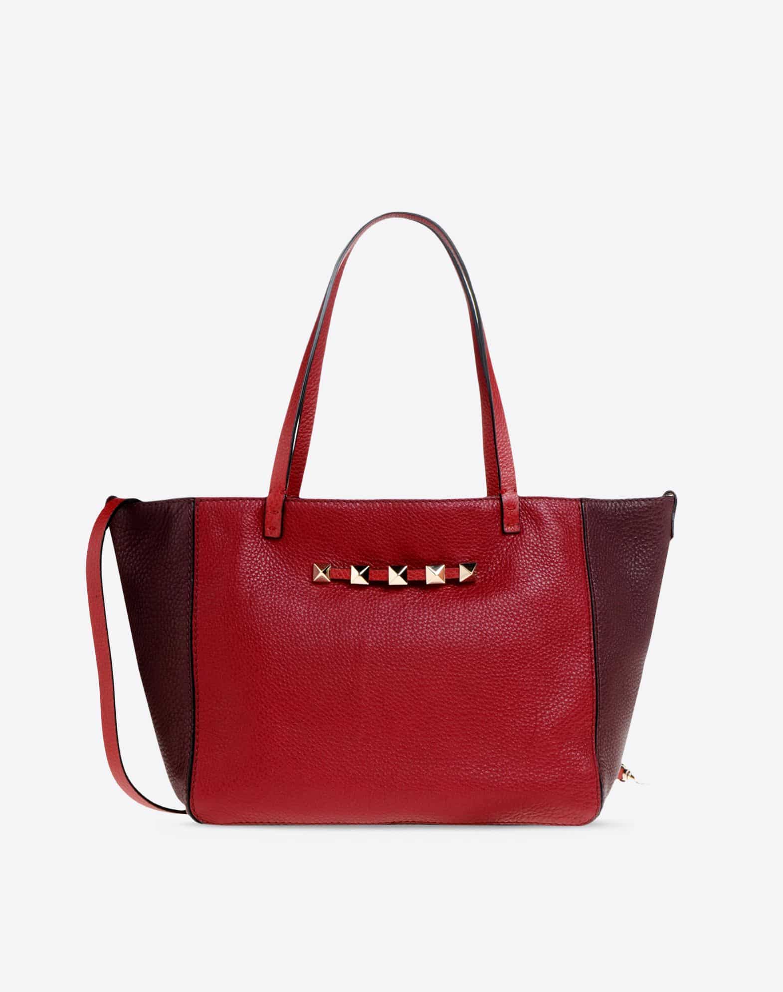 Valentino Maroon Scarlet Rubin and Red Tote Bag