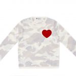 Valentino White Camouflage with Heart Sweatshirt for Men