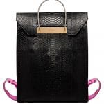 Balenciaga Black/Pink Python Cable Strap Backpack Bag