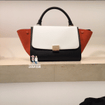 Celine Black/White/Orange Calfskin/Suede Trapeze Mini Bag - Spring 2015