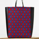 Celine Electric Blue/Red/Black Diamond Jacquard Vertical Cabas Bag