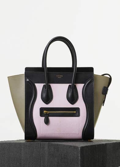 Celine Light Rose/Black/Taupe Micro Luggage Bag