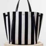 Celine Natural/Black Stripes Textile Cabas Phantom Medium Bag