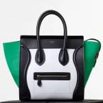 Celine Palm/White/Black Calfskin:Nubuck Mini Luggage Bag