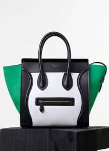Celine Palm/White/Black Calfskin:Nubuck Mini Luggage Bag