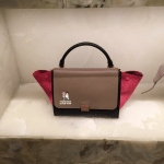 Celine Pink/Brown/Black Calfskin/Suede Trapeze Mini Bag - Spring 2015