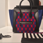 Celine Violet/Pink/Black Houndstooth Print Mini Luggage Bag - Spring 2015