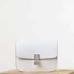 Celine White Classic Box Medium Bag