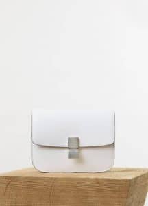 Celine White Classic Box Medium Bag