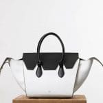 Celine White/Black Tie Tote Mini Bag