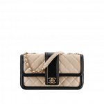 Chanel Beige/Black Flap Bag - Spring 2015 Act 1