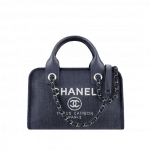 Chanel Blue Denim Deauville Bowling Bag - Spring 2015 Act 1