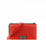 Chanel Red Chevron Old Medium Bag - Spring 2015 Act 1