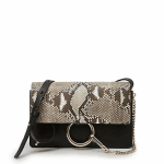 Chloe Black/Natural Leather/Python Faye Small Bag