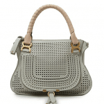 Chloe Cloudy/Beige Perforated Marcie Satchel Medium Bag