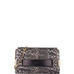 Chloe Light Grey Snakeskin Elle Medium Clutch Bag