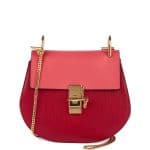 Chloe Red Two Tone Drew Small Bag