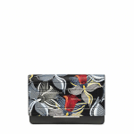 Fendi Black Multicolor Orchid Print Chain Wallet Bag