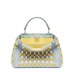 Fendi Light Blue/Yellow Beaded Peekaboo Mini Bag