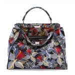 Fendi Multicolor Orchid Print Peekaboo Large Bag