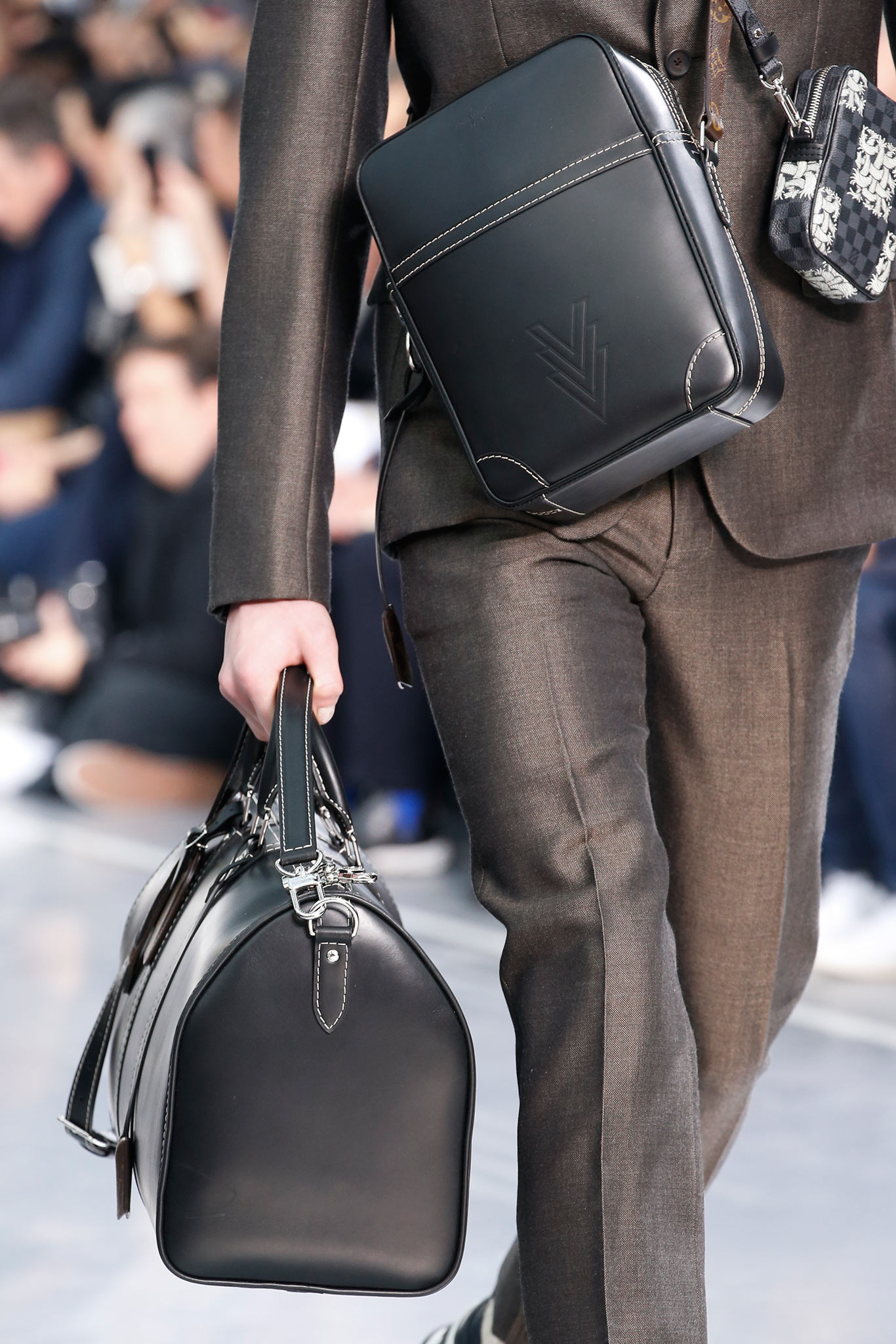 Louis Vuitton Men&#39;s Fall / Winter 2015 Runway Bags featuring Damier Graphite Nemeth Print ...