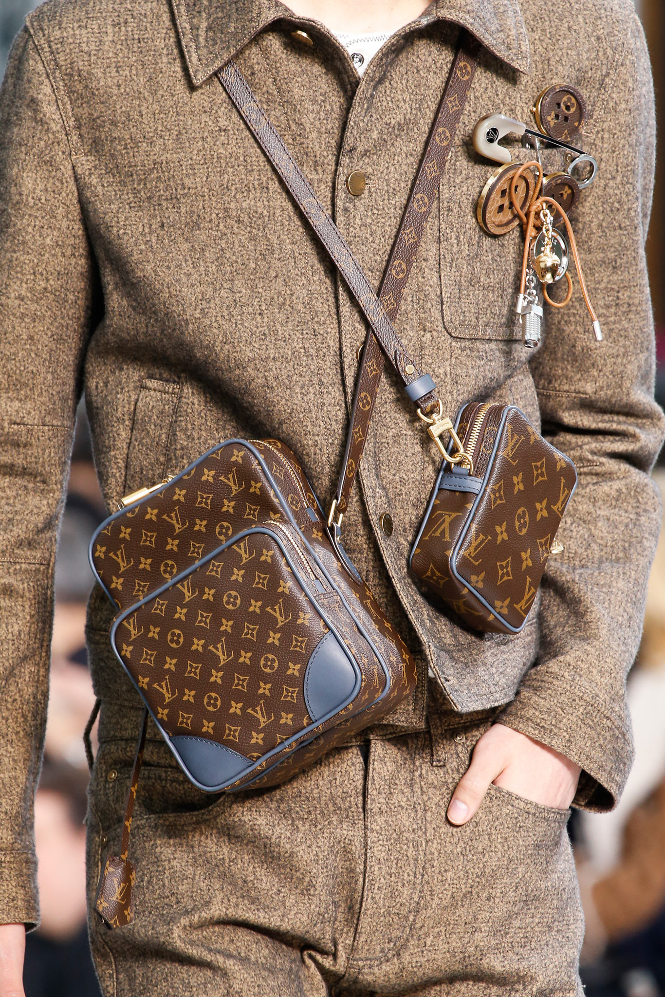 Louis Vuitton Men&#39;s Fall / Winter 2015 Runway Bags featuring Damier Graphite Nemeth Print ...