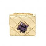 Marc Jacobs Gold/Violet Quilted Metallic Party Bow Trouble Mini Bag