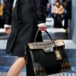 Prada Black/Brown Checkered Nylon/Leather Tote Bag