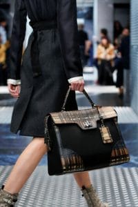 Prada Black/Brown Checkered Nylon/Leather Tote Bag