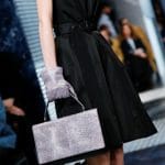 Prada Black/Grey Lizard/Leather Flap Bag