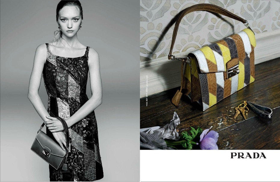Prada Spring 2015 Ad Campaign featuring Flap Lock Bag