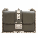 Valentino Army Green Rockstud Lock Flap Mini Bag