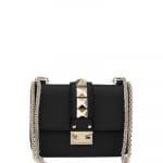 Valentino Black Rockstud Lock Flap Mini Bag