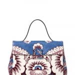 Valentino Blue Multicolor Floral Printed Top Handle Small Bag
