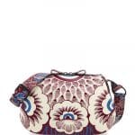 Valentino Burgundy Multicolor Floral Printed Hobo Bag