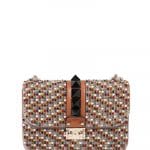 Valentino Multicolor Embellished Lock Flap Bag