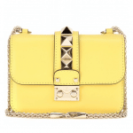 Valentino Naples Yellow Rockstud Lock Flap Mini Bag