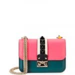 Valentino Pink/Yellow/Teal Lock Flap Bag