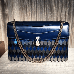 Bulgari Blue Embellished Serpenti Bag - Fall 2015