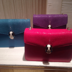 Bulgari Blue/Pink/Violet Stingray Serpenti Bags - Fall 2015