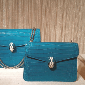 Bulgari Turquoise Crocodile Serpenti Bags - Fall 2015