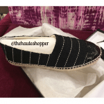 Chanel Black/White Striped Toile:Patent Espadrilles