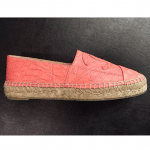 Chanel Coral Crocodile Espadrilles