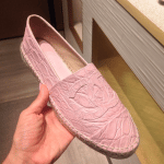 Chanel Pink Crocodile Espadrilles