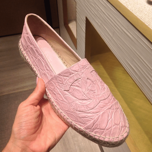 Crocodile espadrilles Chanel Pink size 38 EU in Crocodile - 21639878