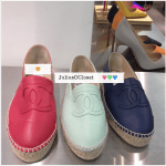 Chanel Red/Mint Green/Blue Espadrilles