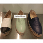 Chanel White/Pastel Green/Blue Espadrilles